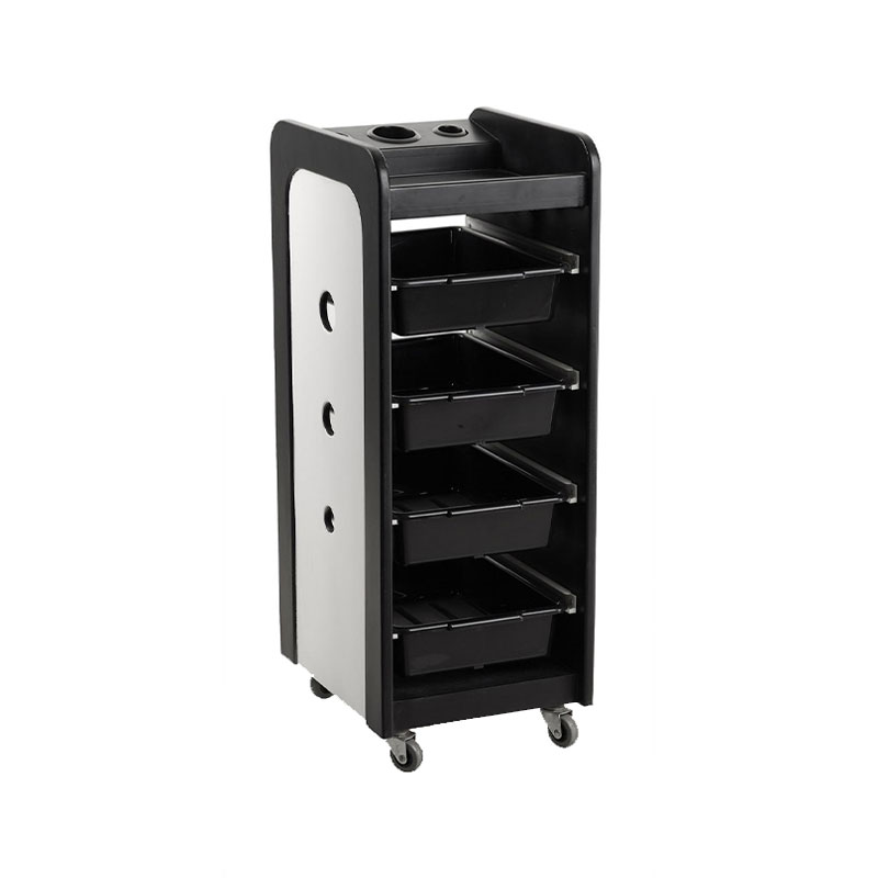 HZ2012 Cărucior de înfrumusețare rulant pentru față cu blat din sticlă