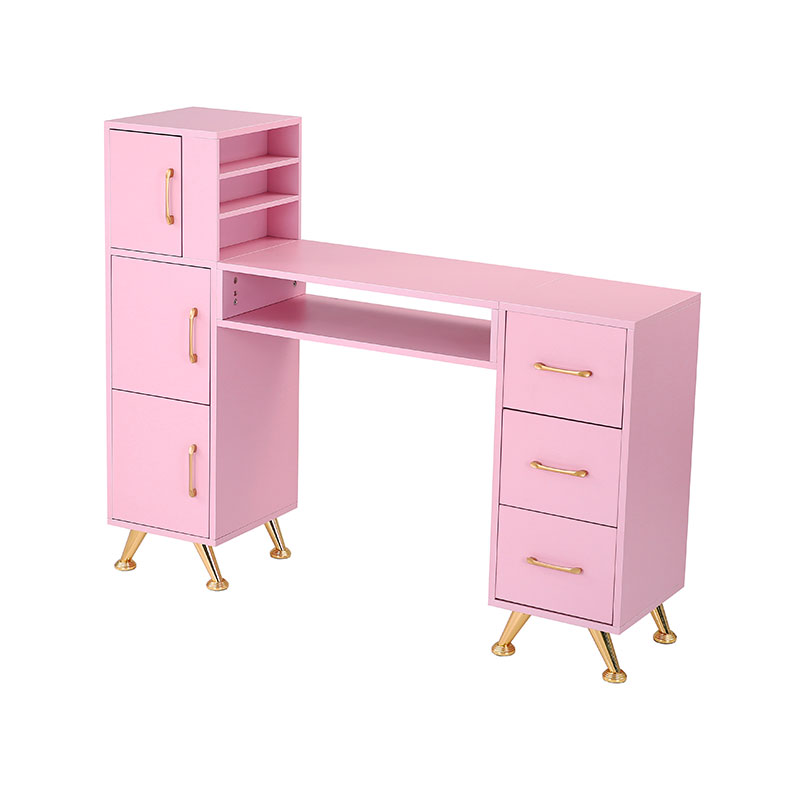 HZ2024BP Masă de manichiură Birou pentru unghii, cu blat din sticlă și suport pentru încheietura mâinii