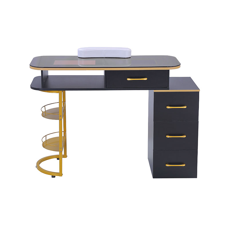 HZ2055 / HZ2055B Stație de birou pentru unghii de masă pentru manichiură cu 4 sertare și rafturi de depozitare pe 2 niveluri