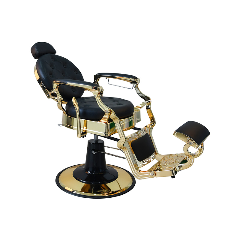 HZ8799AGD Scaun de frizer vintage placat cu aur negru