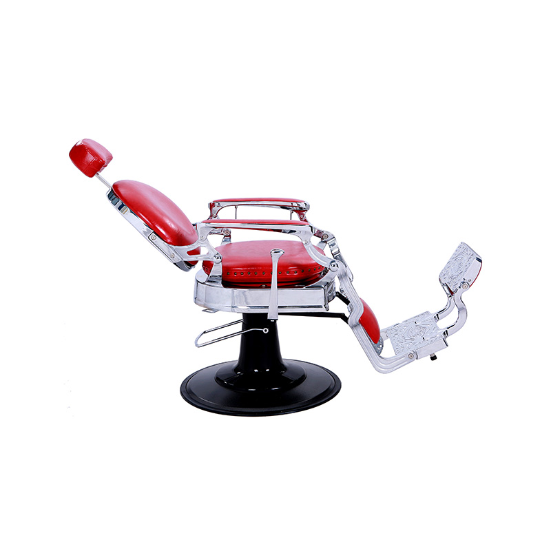 HZ8799DR Scaun de frizer cu cadru roșu argintiu lucios