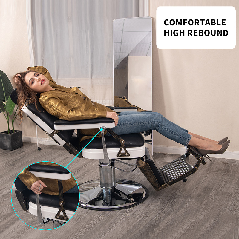 HZ8753BK / HZ8753GR / HZ8753RD Scaun de frizerie Lincoln vintage negru