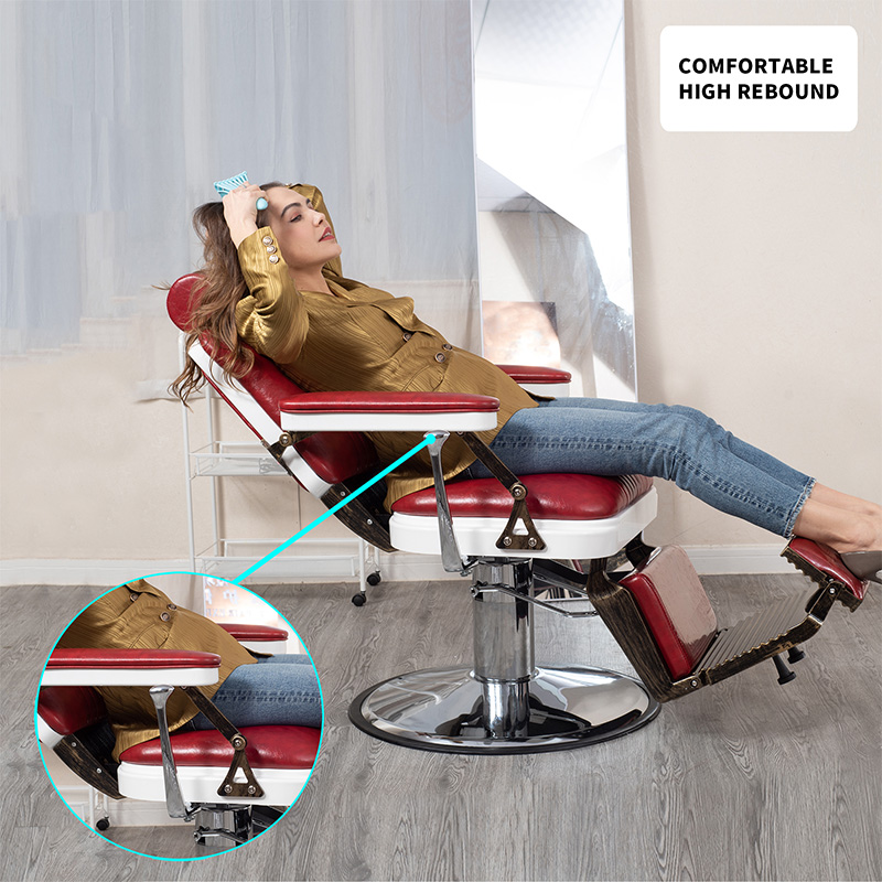 HZ8753BK / HZ8753GR / HZ8753RD Scaun de frizerie Lincoln vintage negru