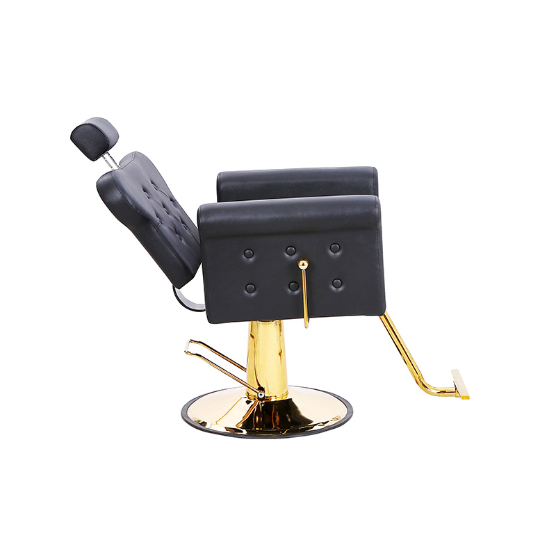 HZ88131B-GD / HZ88131B-GY / HZ88131B-LZ Scaun de salon multifuncțional cu spătar rabatabil și buton smoc, scaune de stilist