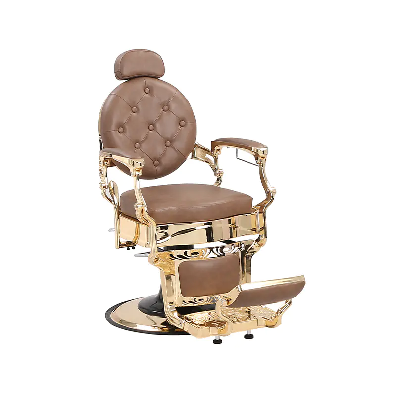 HZ8799B-K / HZ8799B-R / HZ8799G-R / HZ8799H-Z Scaun de frizerie negru cu cadru auriu