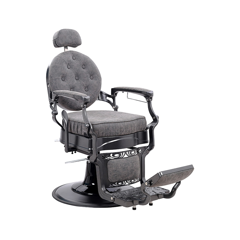 HZ8799M Scaun de coafură retro hidraulic cu pernă pătrată gri