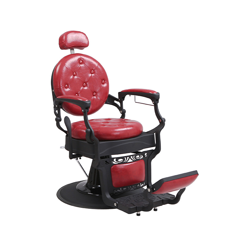 HZ8799MS Scaun de frizer vintage din in spălat visiniu